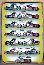 Motorcycle Series Metal Painting - 15 Styles of Classic Models 8x12 NEW picture