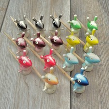 Vintage Wooden Cheese Mice Hors D'oeuvres Appetizer Picks Set of 16 Japan MCM picture