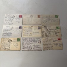 Lot Of 9 Used Vintage Postcards With Stamps picture