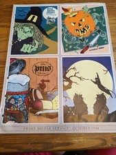 PRINT MEDIA SERVICE OCTOBER 1984 HALLOWEEN RARE ART VTG BINDER BOOK picture