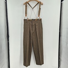 Vintage 1957 Royal Canadian Army Cadet Wool Trousers 32–33 w/ Suspenders picture