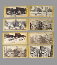 8 Antique E & HT Anthony Stereoviews 1860s New York City Broadway Central Park picture