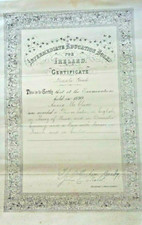 IRELAND 1899 EXAM CERTIFICATE INTERMEDIATE EDUCATION FOR LATIN ENGLISH FRENCH picture