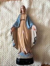Vintage Chalkware Virgin Mary Statue Our Lady Of Grace 9” picture