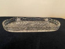 VINTAGE FLORAL CUT CRYSTAL VANITY  TRAY possibly Pairpoint  picture