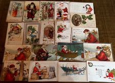 Huge Lot of 20 Antique ~SANTA CLAUS~ Postcards~ DAMAGED- SCRAPBOOK~ CRAFTS picture