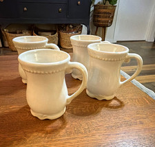 Princess House Pavilion Set of 4 White Ceramic 8 fl oz Coffee Mugs NEW W/Out Box picture