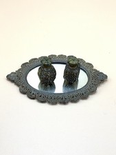 Vintage Ormolu Filigree Perfume Bottles with Mirrored Tray 1930’s Era picture