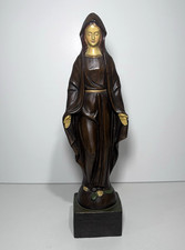 Vintage Enesco Virgin Mary/Madonna Figurine Faux Wood Finish 14 Inches *READ* picture