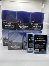 BCW 3X4 35pt Standard Toploaders 8 Packs of 25 (200) with 200 BCW Soft Sleeves picture