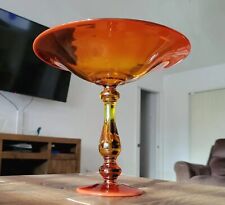  VINTAGE Amberina Glass Footed Bowl~ Compote~ Centerpiece RARE LARGE  picture