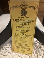 1966 Denver & Rio Grande Western Souvenir Ticket Durango Silverton picture