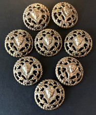Vintage Lot 8 Queen Elizabeth I Pierced Brass Portrait Buttons - RARE picture