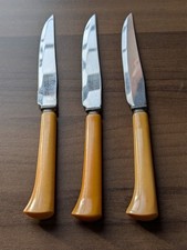 Vintage Royal Brand Sharp CutterCutlery Steak Knives with Bakelite Handles (3) picture