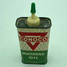 Vintage Conoco Household Oil 4 Oz Handy Oiler Can Continental Oil Petroliana picture