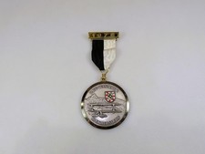 Vintage 1976 German Wandertag Medal Ribbon Biplane Airplane Speichersdorf picture