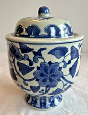 Vintage Seymour Mann China Blue & White Fine Porcelain Lidded Jar – 6