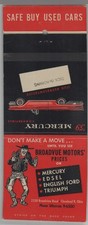 Giant Matchbook Cover 1959 Mercury Convertible Broadvue Motors Cleveland OH picture