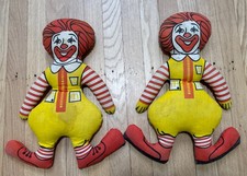 2 Vintage 1970's McDonalds Stuffed Ronald McDonald Figure Toy 16” picture
