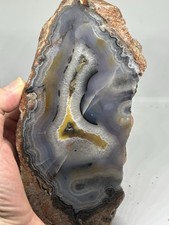668g Agate Specimen, Unpolished Natural Chalcedony Geode with Striking picture