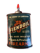 Early FIENDOIL FIREARMS Lead Top, 2 1/4 oz Oiler Can picture