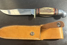 Rare Western W36 J Stamped With Stag Handle W/ Sheath Beautiful  See Descri picture