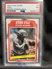1980 STAR WARS EMPIRE STRIKES BACK #9 YODA PSA 7 RC ROOKIE picture