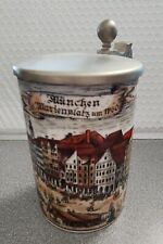  German Beer Stein Mug Munchen Marienplatz um 1760 picture