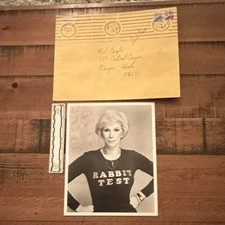 Joan Rivers Signed Photo with 1979 Envelope Rabbit Test Original picture