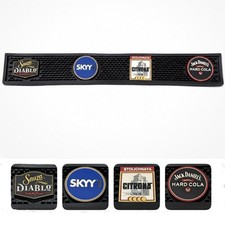 Vintage Rubber Bar Rail Spill Mat Sauza SKYY Stolichnaya Jack Daniels Man Cave picture