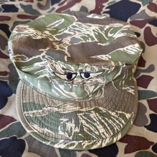 Vietnam War Tiger Stripe Hat Tailored HMM-163 Ridge Runners Evil Eyes picture
