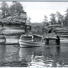 c1950s Wisconsin Dells RPPC Chippewa Excursion Sightseeing Boat Rock Formations picture