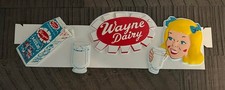 Vintage Wayne Dairy (Milk) 3-D Vacuform Plastic Advertising Sign picture