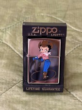 Vintage Betty Boop Cowgirl Zippo Lighter - 1995 - Unused w Box picture