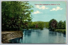 Vintage Postcard View of Souhegan River Milford New Hampshire 1914 picture