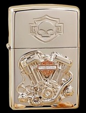 Amazing Harley Polished Twin Engine Zippo Lighter picture