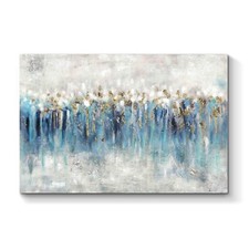 TAR TAR STUDIO Abstract Artwork Canvas Wall Art: Gray and Blue Painting Moder... picture