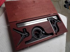 STARRETT Combination Set  #9  Square, Center, Protractor Heads.  Wood Case  NEW picture