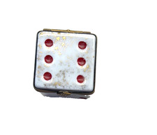 Authentic Chamart Exclusive Limoges France Hand Painted Dice Casino Trinket Box picture