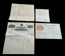 Lot 5 Antique Business Documents 1895-1907 Letterheads Invoices Receipt Ephemera picture