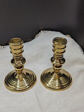 Pair Of Virginia Metalcrafters Brass Candlesticks Colonial Williamsburg 5.5
