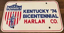 1974 1975 1976 Kentucky Bicentennial Booster License Plate Harlan County STEEL picture