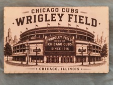 LEATHER ~ WRIGLEY FIELD CHICAGO CUBS stadium Modern BASEBALL Postcard Illinois picture