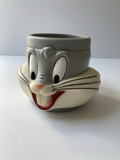 Vintage Looney Tunes Bugs Bunny Plastic 3D Coffee Cup Mug Warner Bros Merch 1992 picture