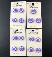 NOS Vintage Lansing Bullseye Sewing Buttons on Card Lot Two Tone New Old Stock picture