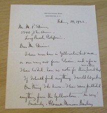 VTG 1932 SIGNED Letter~ORNITHOLOGIST Florence Merriam Bailey~YELLOWSTONE Park~ picture