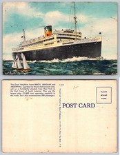 Moore-McCormack Lines S.S. Brazil Uruguay Argentina Linen Postcard picture