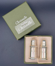Pair of Christofle Villars Salt And Pepper Shakers Silverplate Original Box picture