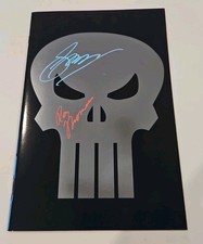 The Punisher #1 Red Band Foil Logo Virgin 2X Signed Roy Thomas & Gerry Conway picture