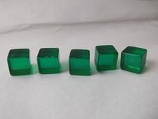 Lot Of 5 Vintage Transparent Green Bakelite Cubes  picture